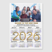 2025カレンダー金ゴールドグリッター事業写真磁気 (正面)