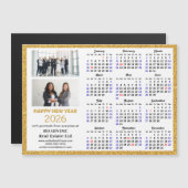 2025カレンダー金ゴールドグリッター事業写真磁気 (正面/裏面)