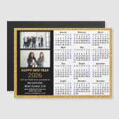 2025カレンダー金ゴールドブラックビジネス2フォト磁気 (正面/裏面)