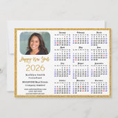 2025カレンダー金ゴールドモダングリッターシンプル企業の シーズンカード (正面)