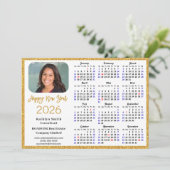 2025カレンダー金ゴールドモダングリッターシンプル企業の シーズンカード (スタンド正面)