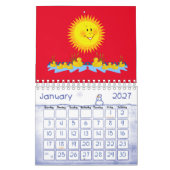 2025カレンダー黄色のアヒル&サンシャイン カレンダー (1月 2027)