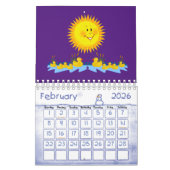 2025カレンダー黄色のアヒル&サンシャイン カレンダー (2月 2026)