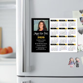 2025カレンダー黒金ゴールドビジネス写真磁気