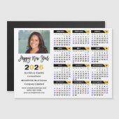 2025カレンダー黒金ゴールドビジネス写真磁気 (正面/裏面)