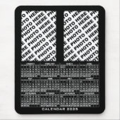 2025カレンダー2枚の縦写真を追加マウスパッド黒 マウスパッド (正面)