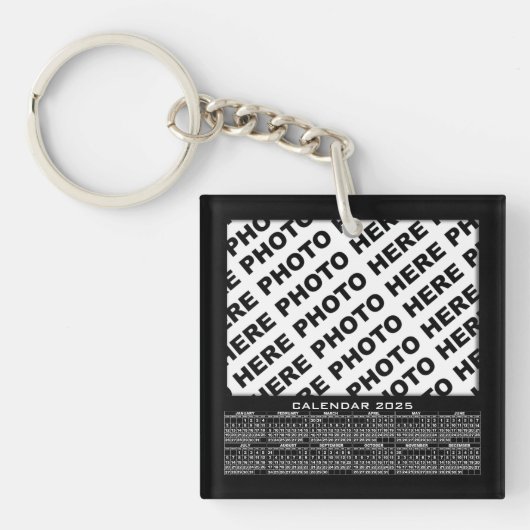 2025カレンダー3枚の写真を追加Keychain キーホルダー (正面)