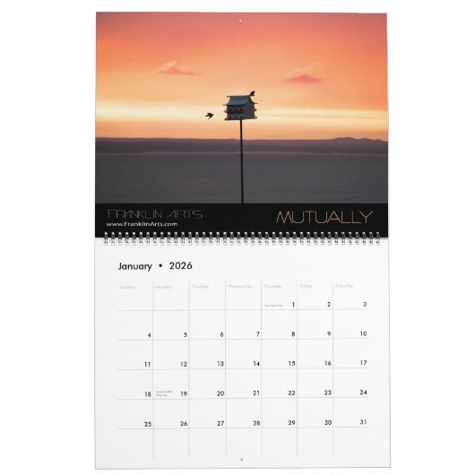 2025カレンダー – ファーム、フィールド、ストリーム カレンダー (1月 2026)