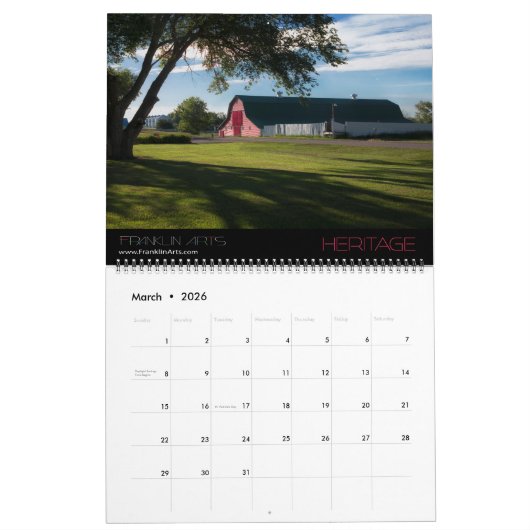 2025カレンダー – ファーム、フィールド、ストリーム カレンダー (3月 2026)