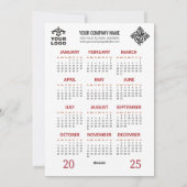 2025カレンダー モダン ホリデー 新年 フォト シーズンカード (裏面)