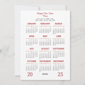 2025カレンダー モダン ホリデー 新年 フォト シーズンカード (裏面)