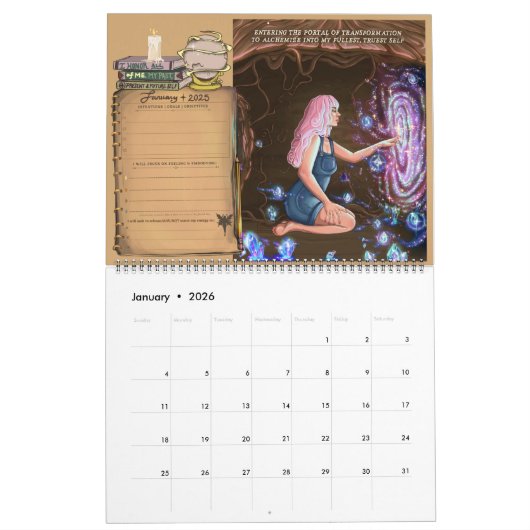 2025カレンダー | Alexis Raunの「魔法を信頼する」 カレンダー (1月 2026)
