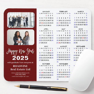 2025カレンダーBusiness 2フォトレモダンッドシンプル マウスパッド