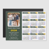 2025カレンダーSageグリーンミニマリスト写真磁気 (正面/裏面)