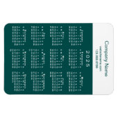 2025カレンモダンダー会社名ティール(緑がかった色)白 マグネット (横)