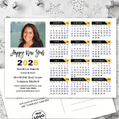 2025カレンモダンダー金ゴールドブラックビジネスフォト シーズンポストカード