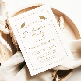 2025クラシック金ゴールドホワ縁どイ卒業パーティー 招待状