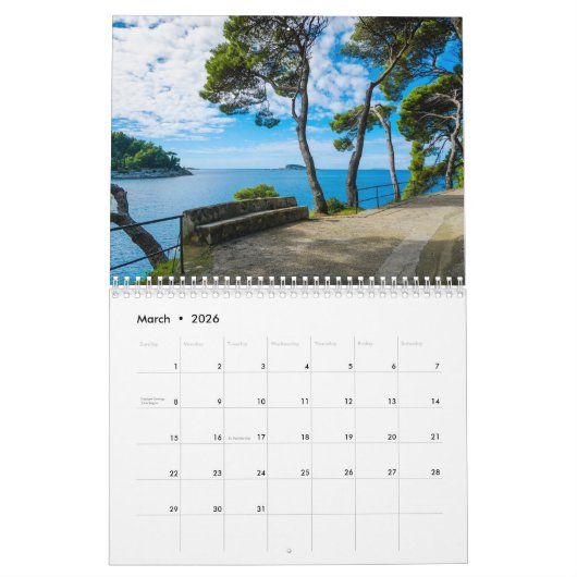 2025クロアチアチストラ カレンダー (3月 2026)