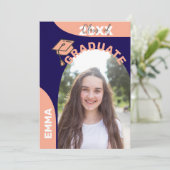 2025グラッドフォトブルーアーチデザイン卒業パーティー 招待状 (スタンド正面)