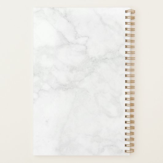 2025グレイモダンホワイトマーブルパーソナライズされたプランナー プランナー手帳 (裏面)