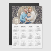 2025グレーベージュカスタムフォト磁気カレンダー (正面/裏面)
