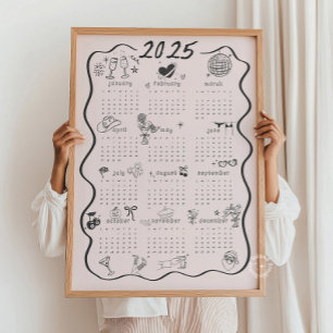 2025コケットピンクカレンダー ポスター