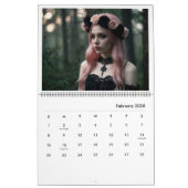 2025ゴシック美しい カレンダー (2月 2026)