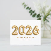 2025ゴールドフォイルマイラー風船ハッピーニューイヤーカード (スタンド正面)