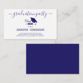 2025シンプル年の海軍の卒業パーティクラス エンクロージャーカード (正面/裏面)