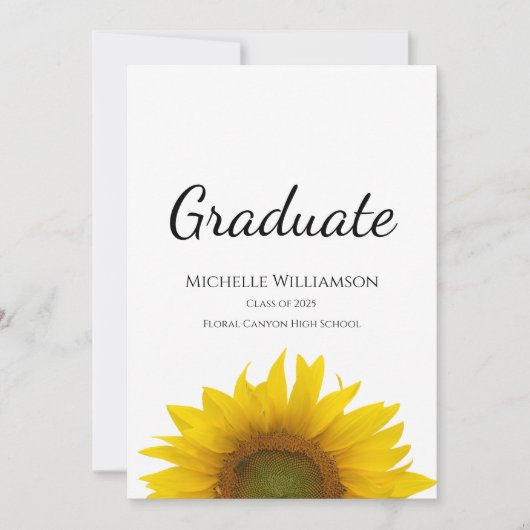 2025シンプル年ひまわりクラス卒業 案内状 (正面)