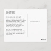 2025シンプル赤面モダンピンク1写真卒業 ポストカード (裏面)