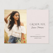 2025シンプル赤面モダンピンク1写真卒業 ポストカード (正面)