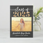 2025スクリプトグレーチョーク印刷可能クラス 招待状 (スタンド正面)