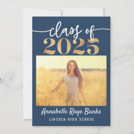 2025スクリプトブルー印刷可能クラス 招待状