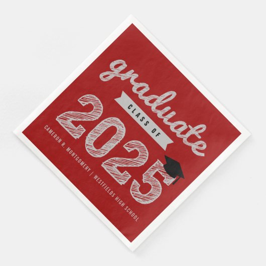 2025スケッはっきりしたチ文字赤モダン卒業パーティー (コーナー)