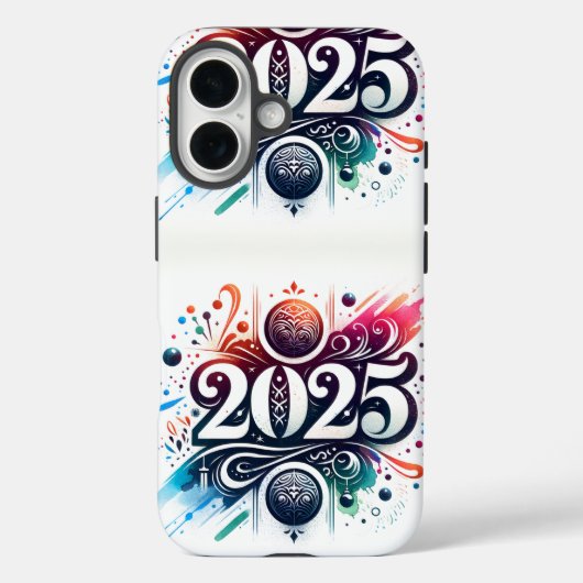 2025スタイリッシュ年の書道タイポグラフィ芸術的。 Case-Mate iPhoneケース (裏面)