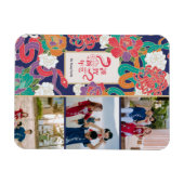 2025スネークフラワー中国の新年の写真3枚 マグネット (横)