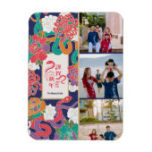 2025スネークフラワー中国の新年の写真3枚 マグネット (縦)