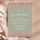 2025セージグリーンバラ金ゴールドグリッター卒業パーティー 招待状