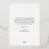 2025タイポグラフィネイビーブルーハッピーニューイヤー写真 箔シーズンカード (裏面)