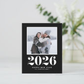 2025タイポグラフィブラックHappy New Year写真 (スタンド正面)