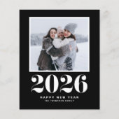 2025タイポグラフィブラックHappy New Year写真 (正面)