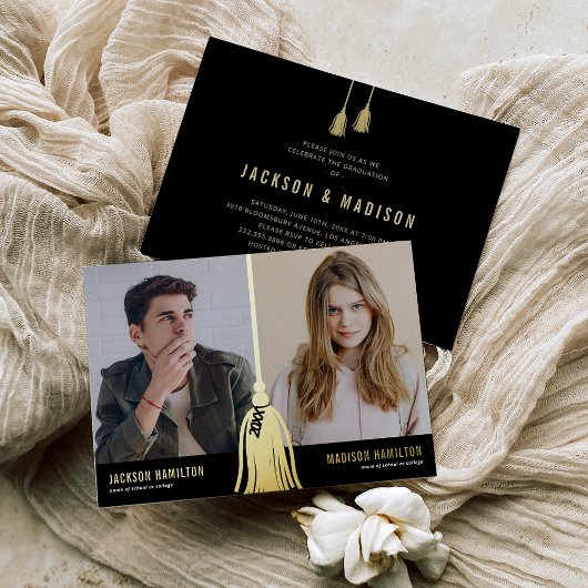 2025タッセル共同写真卒業パーティー 箔招待状