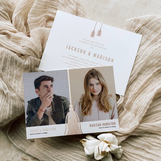 2025タッセル共同写真卒業パーティー 箔招待状