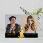 2025タッセル共同写真卒業パーティー 箔招待状 (立ち正面)