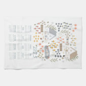 2025ティータオルカレンダーカントリー野草園 キッチンタオル (横)