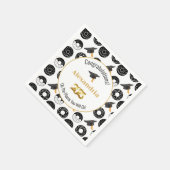 2025ドーナツと度モダン白黒 スタンダードカクテルナプキン (角)