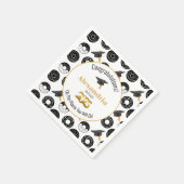 2025ドーナツと度モダン白黒 スタンダードカクテルナプキン (角)