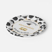 2025ドーナツと度モダン白黒 ペーパープレート (アングル)