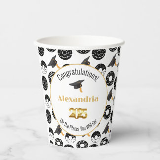 2025ドーナツと度モダン白黒 紙コップ